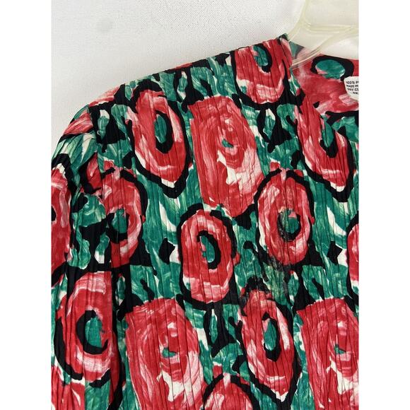 Vintage 80s Outlines Deborah Kuchme 100%Silk Rose Jacket Made in Hong Kong (515) - Picture 6 of 16